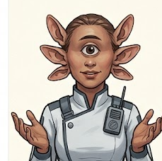 Alien avatar illustration of Comms Officer Mamma Miaghan